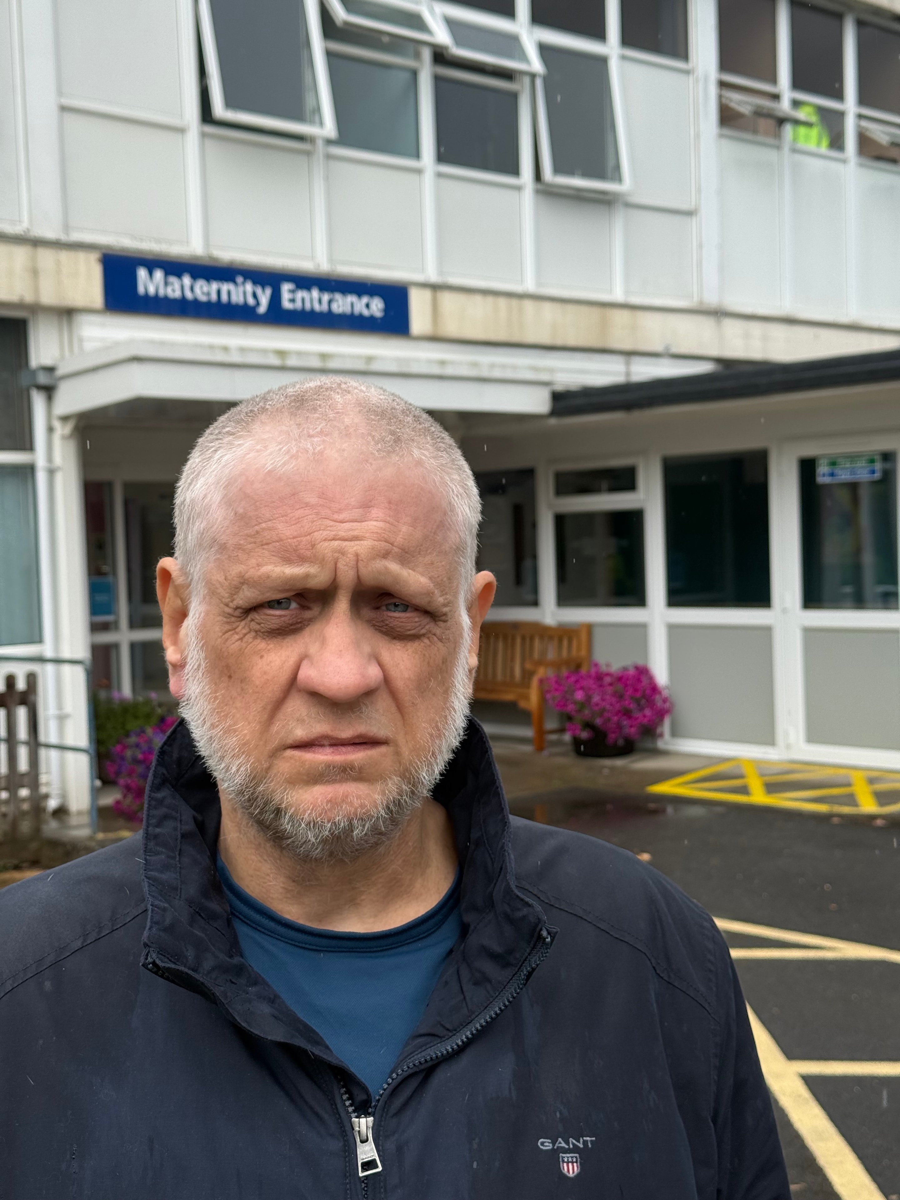 Councillor Paul-Austin Sargent outside Maternity Services at Horton General Hospital