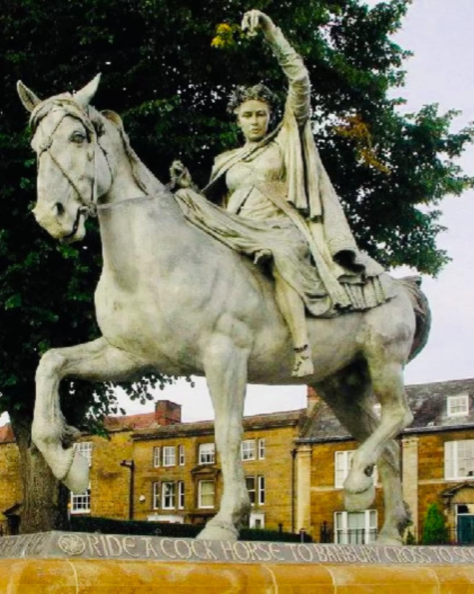 The Fine Lady equestrian statue at Banbury Cross
